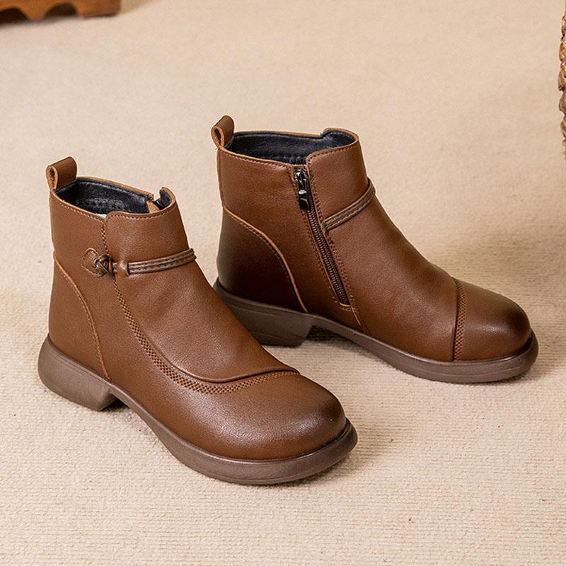 Round Toe Winter Boots Women's Pu Leather Short Boots Warm Female Shoes Woman Winter Waterproof Snow Boot Botas Mujer WSH5240