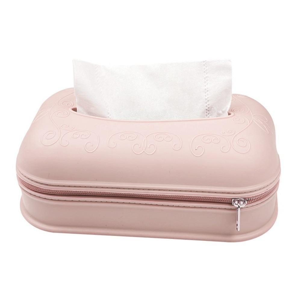 With Zipper Tissue Storage Box Waterproof Car Paper Box Silicone Tissue Box  Home Living Room