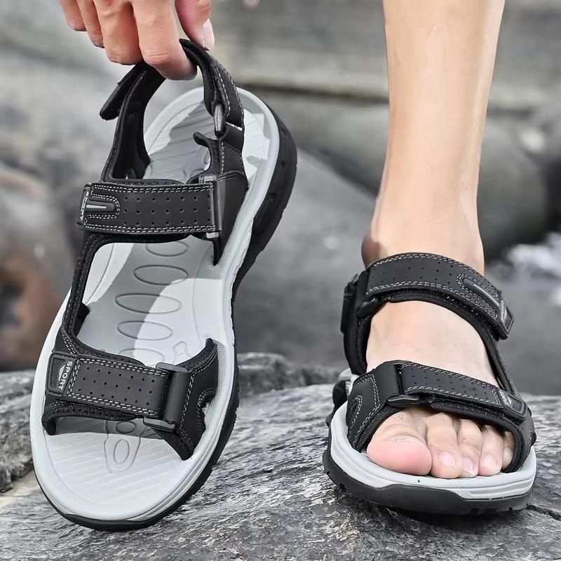Men's Genuine Leather Sandals Brand Men Beach Sandal Summer Outdoor Casual Lightweight Sandal Fashion Sneakers Large Size 38-46
