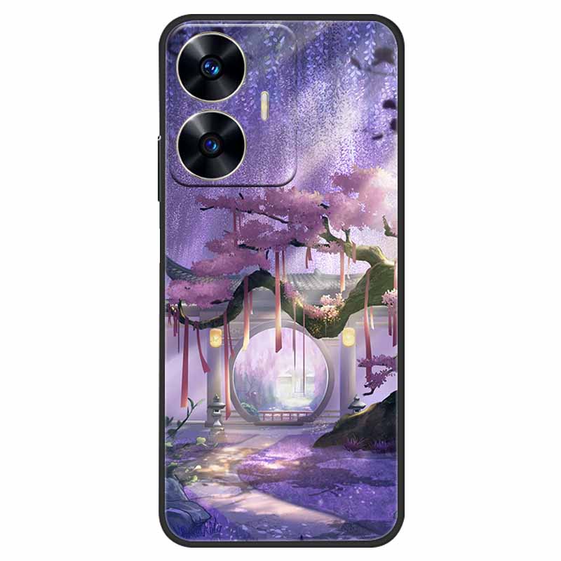 Phone Cover For Realme C55 Case Black Silicone Fundas For Realme C55 RMX3710 TPU Soft Back Coque Star Painted on RealmeC55 C 55