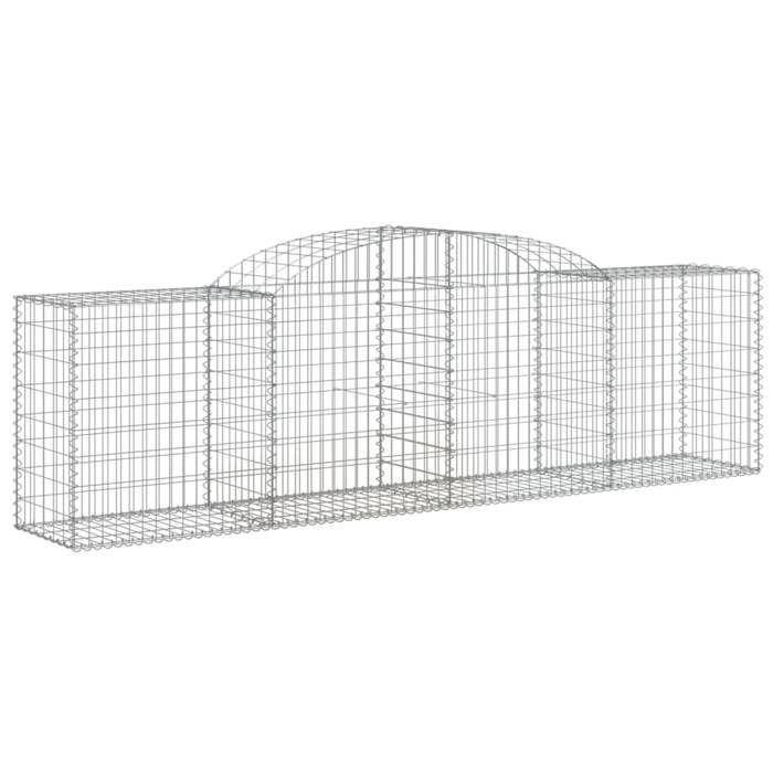 VidaXL Curved Gabion Baskets 17 Pcs 300x50x80/100 Cm Galvanized Iron, Gabion, Gabion Cage, Gabion Wall Basket, Wall 3146696