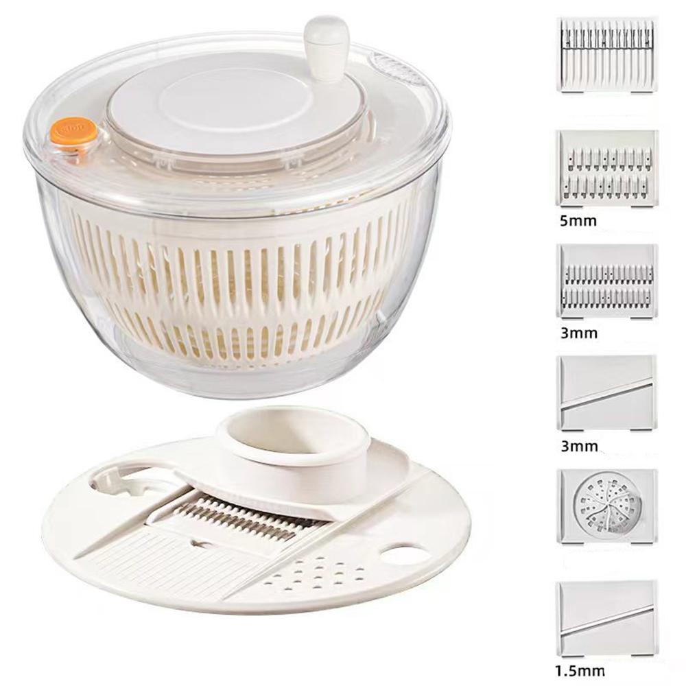 LMETJMA 6 In 1 Salad Spinner Large Salad Spinner Vegetable Washer with Vegetable Chopper Multi-Use Lettuce Spinner Salad Dryer