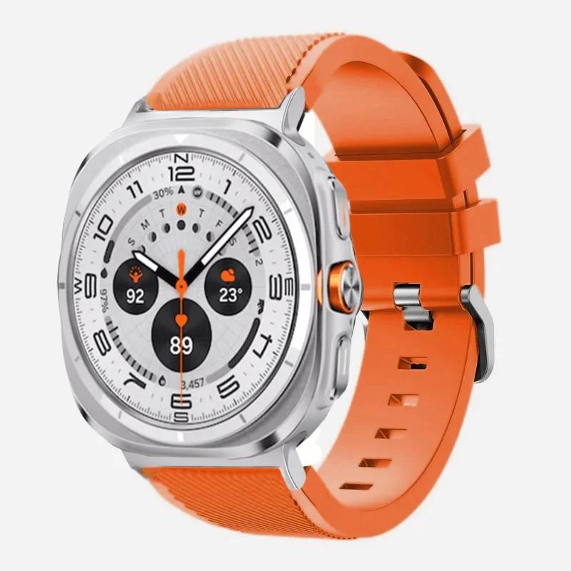 Silicone Strap For Samsung Galaxy Watch Ultra 2026 47mm Stripe Texture Replacement Band For Samsung Watch 8/8 Classic Accessory