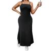 Summer Womens Sexy Fishtail Halter Long Dress Plus Size Package Hip Slim Dress Casual Temperament Fashion Black Dress for Lady