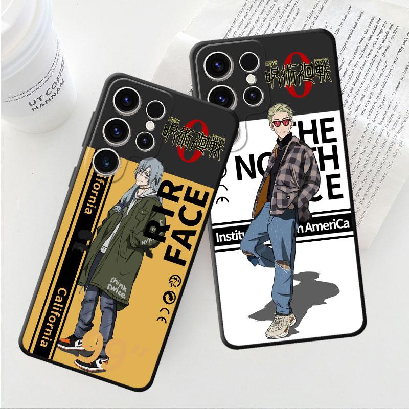 Fall für Samsung Galaxy S21 S23 Ultra 5g S8 S7 S20 Fe S22 Plus S10e S10 Niedlichen Cartoon Jujutsu kaisen Pullover Unten Jacke Abdeckung