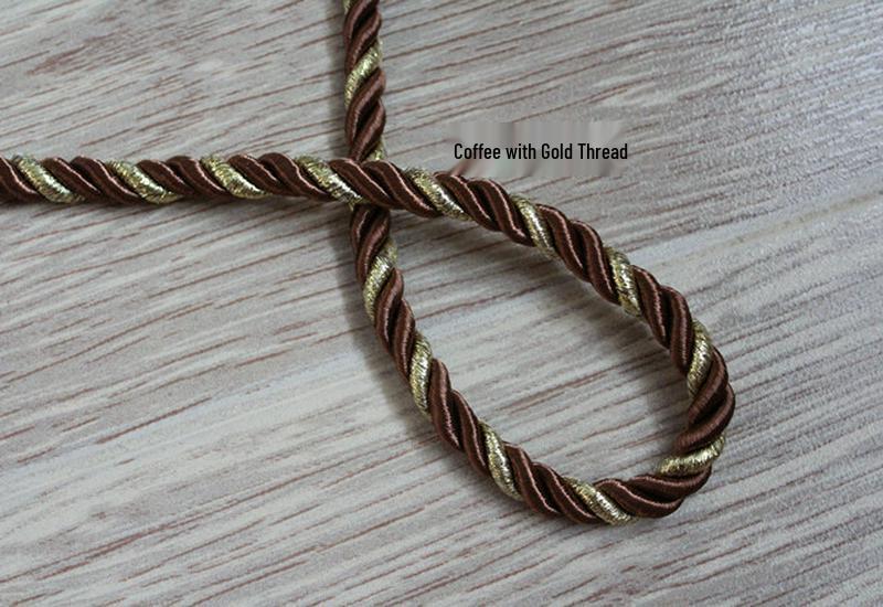 6mm-8mm Colored Decorative Three-Strand Cushion Bolster Rope for Sofa and Curtains