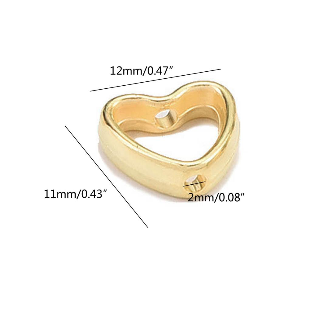 50 Pack Unique Heart Shaped Spacer Beads CCB Material Hollow Love Pendant Spacer Connectors DIY Jewelry Supplies for DIY