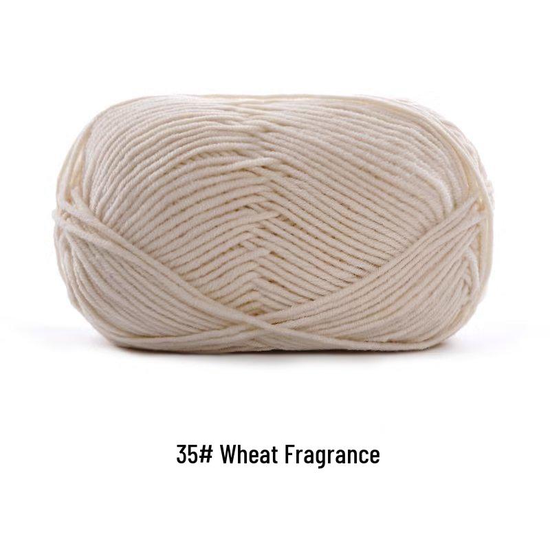 Suhe Meng Xiaoxiao 4-Ply Combed Cotton Milk Yarn for DIY Knitting: Blanket, Hat, Scarf Projects