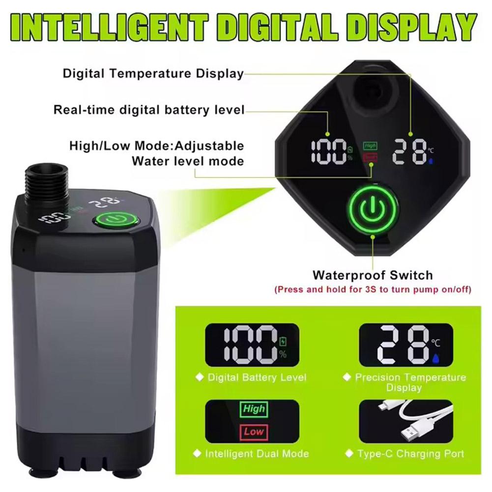 6000mAh Venkovní Kempingový Sprchový Set Vodotěsný s Digitálním Displejem Přenosná Elektrická Sprchová Pumpa pro Turistiku Cestování Zalévání Domácích Zvířat