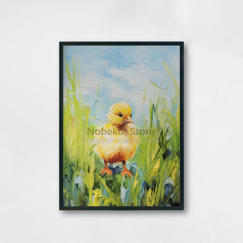 Cute Baby Animal Nursery Posters Cute Wildlife Prints Canvas Oil Painting Woodland Wall Art Pictures Home Kids Room Decoration