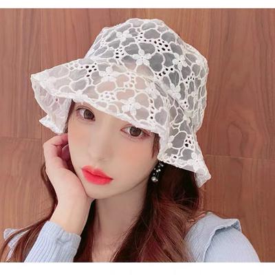 Nouveau Chapeau en Dentelle Pour Femmes Dentelle Douce Fleur Bord Large Chapeaux de Soleil Chapeau d'Été Souple Robe Dentelle Chapeau de Dame