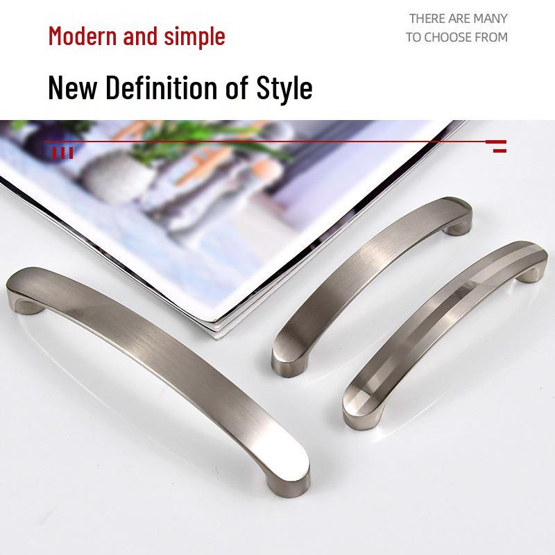 Modern Minimalist Brushed Die-Cast Aluminum Cabinet and Wardrobe Door Handle