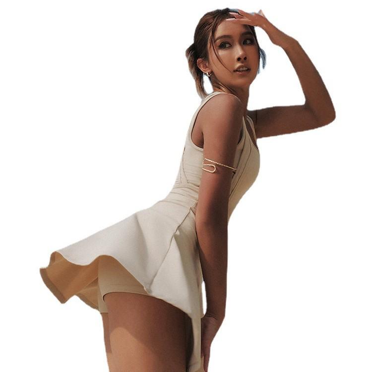 2024 Women's Sleeveless Short Tennis & Running Dress Fitness Set