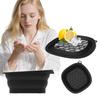 Multifunctional Foldable Face Ice Bath Bowl Silicone Built-in Ice Tray Portable Ice Basin Skincare Washbasin for Women Girls