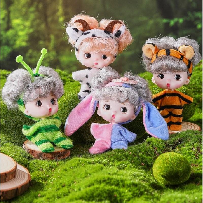 Adorable 8cm Mini Doll Cute Toy Figure Bjd Collectible Baby Figurine Gift Set