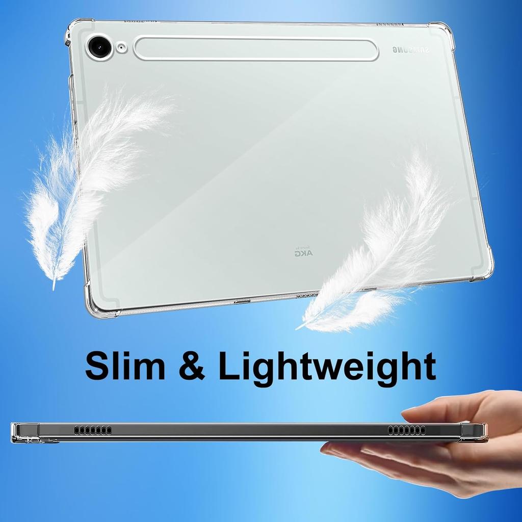 For Samsung Galaxy Tab S10 FE/Tab S10 FE/S9 FE Case Clear TPU Tablet Cover+2Pcs Tempered Glass Screen Protector