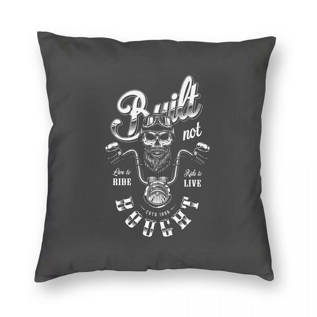 

Ridin Livin Motorcycle Skull Square Pillowcase Pillow Cover Cushion Throw Pillow for Home Sofa Living Room 12x12Inch
