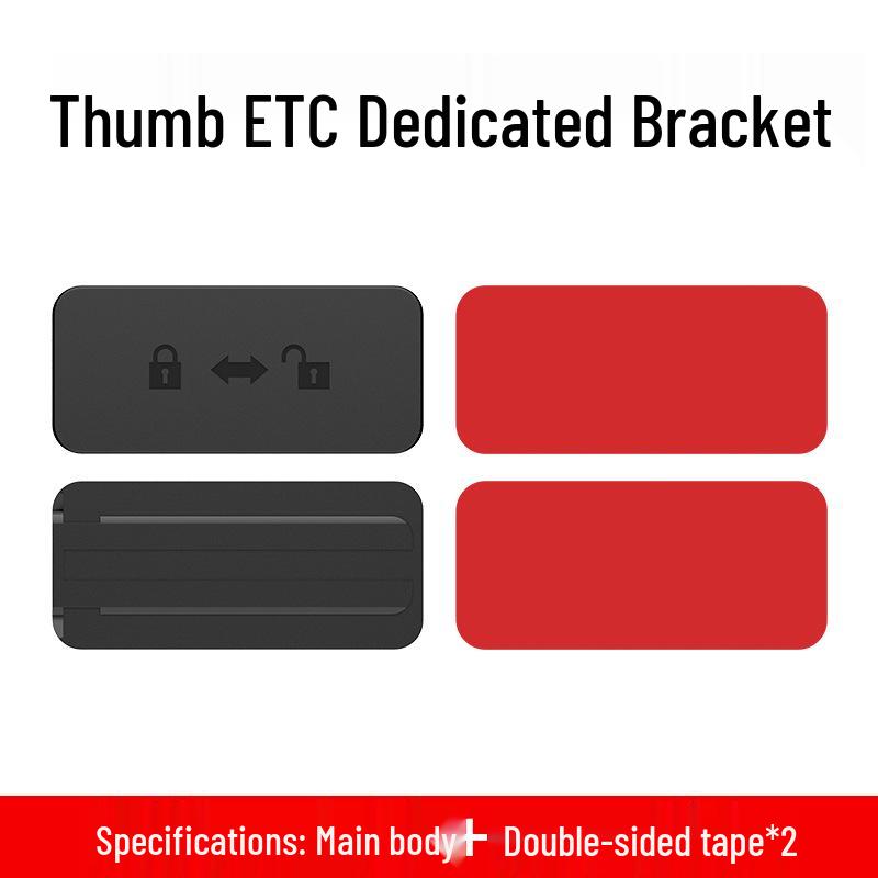 Abnehmbarer, klebstofffreier Auto-ETC-Halter mit Befestigung durch doppelseitiges Klebeband.