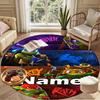 Custom Name Personalized Gamer Print Round Rug, Versatile Home Decor Carpet, for Playroom, Apartment, Balcony, Entryway, Hallway Gift
