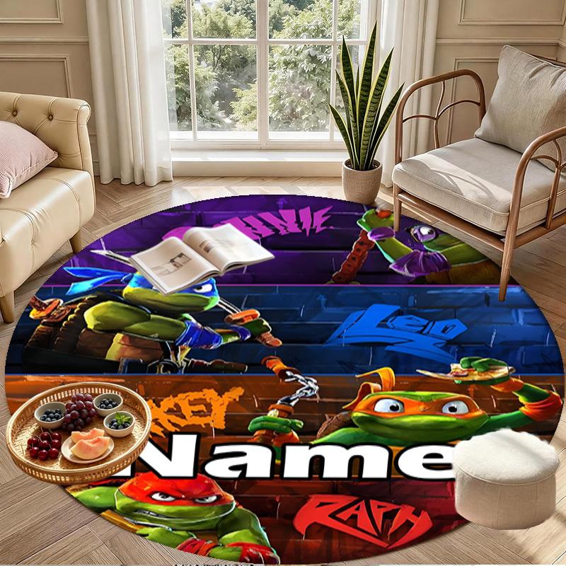 Custom Name Personalized Gamer Print Round Rug, Versatile Home Decor Carpet, for Playroom, Apartment, Balcony, Entryway, Hallway Gift