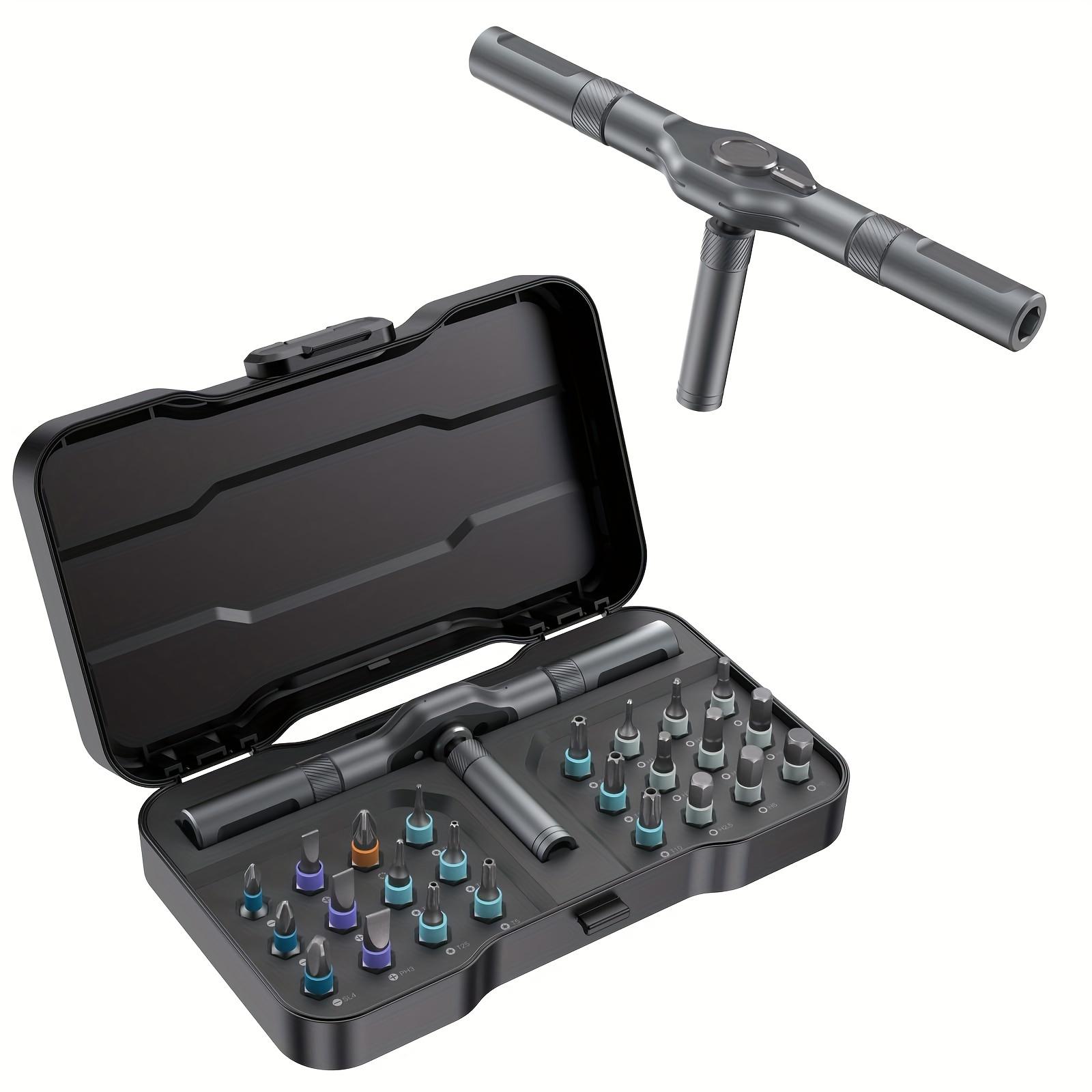 

Набор магнитных отверток 24 в 1, Многофункциональный набор ручных инструментов со съемной Т-образной рукояткой-трещоткой, Ящик для инструментов для самостоятельного обслуживания дома 24-in-1