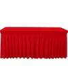 Rectangular Table Skirt Table Cover Black Tablecloth 6ft Table Strap Skirt Anti Wrinkle Spandex Table Cover Party Supplies183x76x76cm