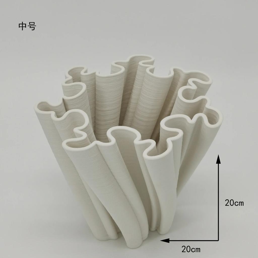 Ceramic 3D printing vase Nordic home design luxury vase white dining table decoration living room decoration gift