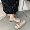 Summer Women Cover Toe Mules Slippers Fashion Butterfly-knot Slide Ladies Elegant Dress Slip On Shoes