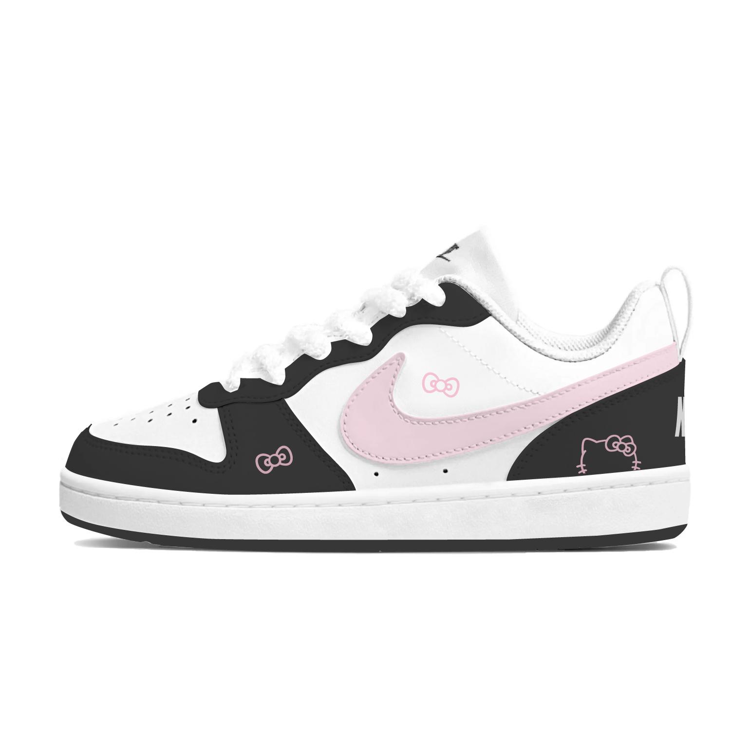 Nike Court Borough Schwarz Pink Meow Niedrige Skateboard-Schuhe Damen Pink Schwarz Dv5456-111(Team1121-) 35.5