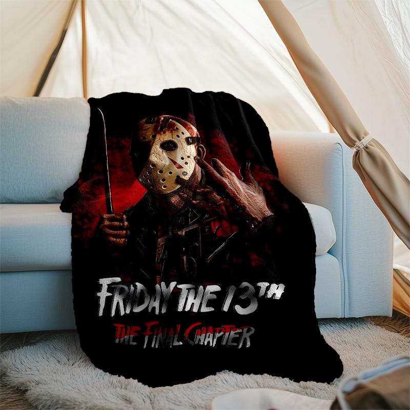 Friday the 13th Theme Printed Blanket - Perfect for Couch, Bed, Travel & Outdoor Use | Machine Washable, Cozy & Durable.