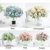 Exquisite 7 Heads Artificial Fake Silk Flowers Rose Peony Bunch For Elegant Home Decor