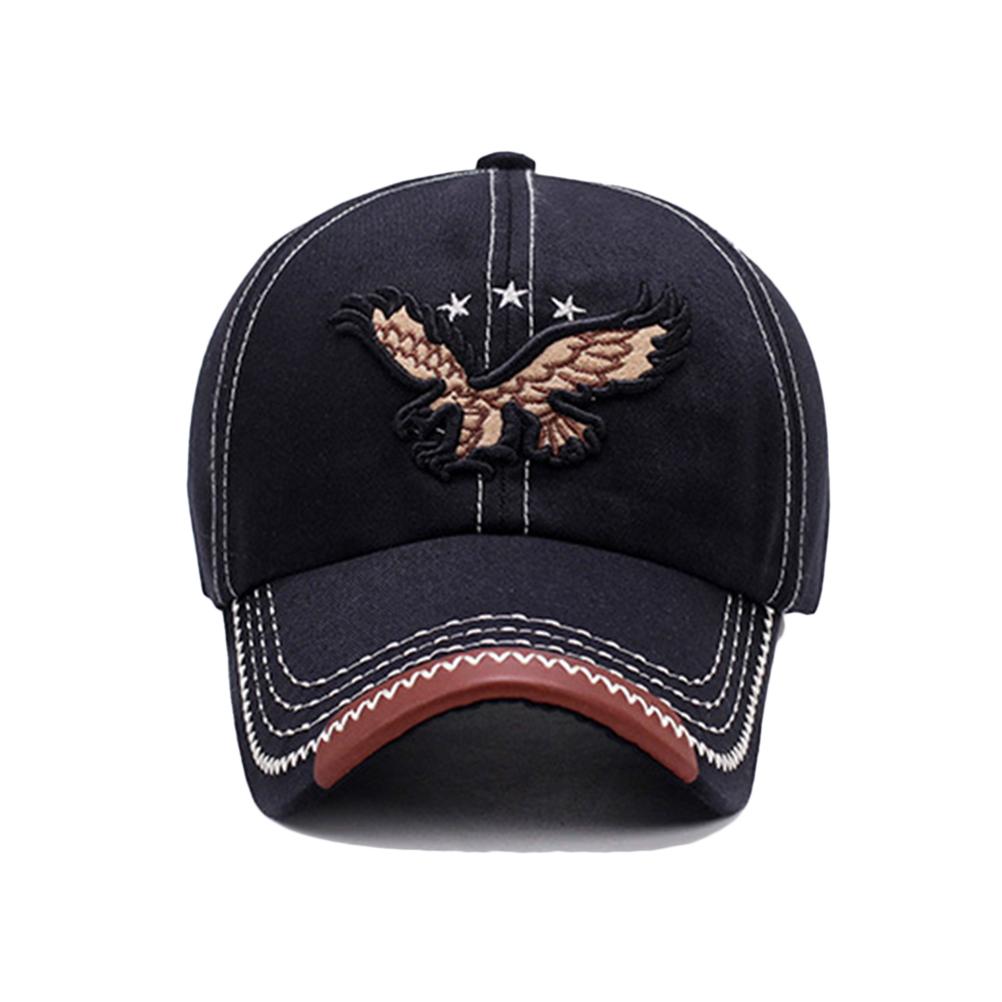 Mode 3D Adler Stickerei Baseball Herren Damen Gewaschener Denim Sport Aktiv Freizeit Hut