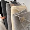 100% Wool Luxury Women Scarf Fashion Solid Color Winter Warm Scarves Tassel Shawls Pashmina Lady Wrap Bufanda