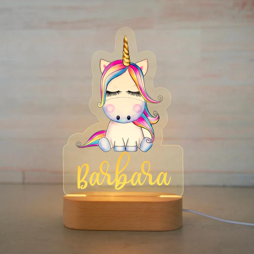 Personalized Animal Night Light - Custom Name Acrylic Lamp for Kids Bedroom Decor Baby Birthday Christmas Gift