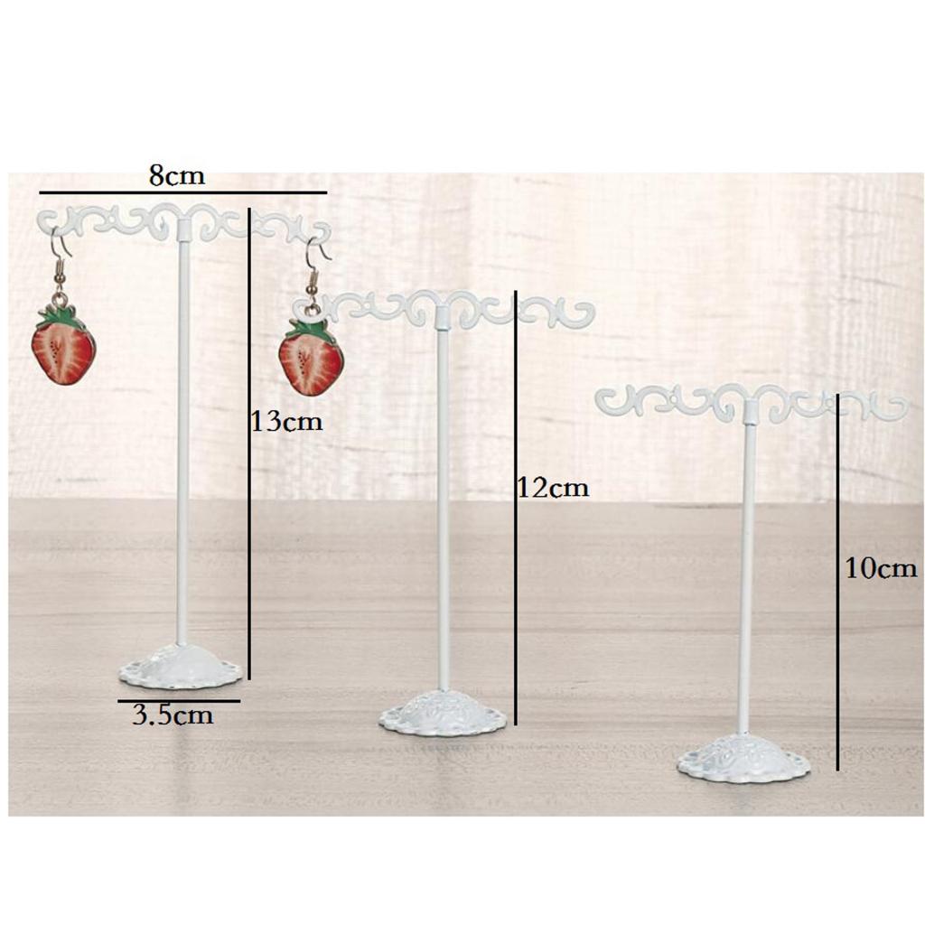3x Iron T Bar Earring Necklace Jewelry Display Stand Rack