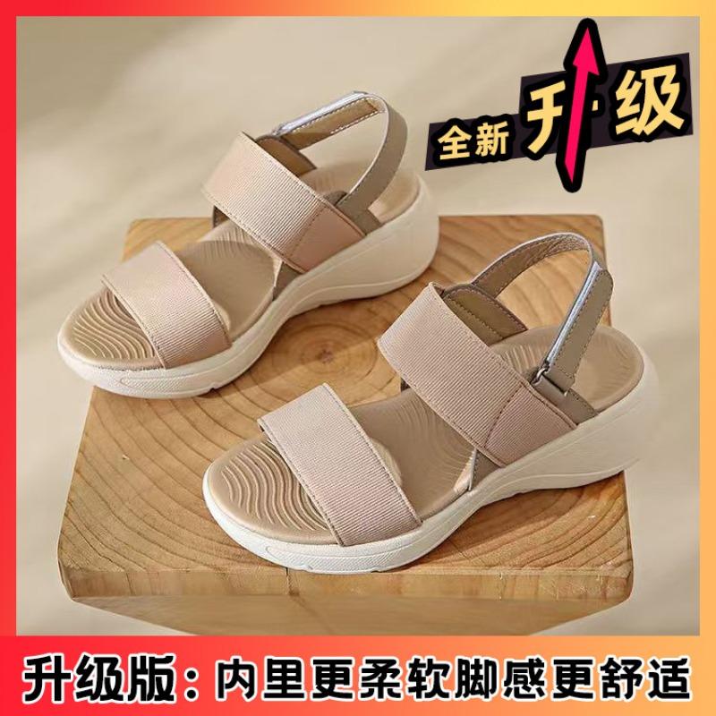 

спортивные сандалии на толстой подошве женские новые летние на мягкой подошве большого размера пляжная обувь простые туфли на липучке женские 42