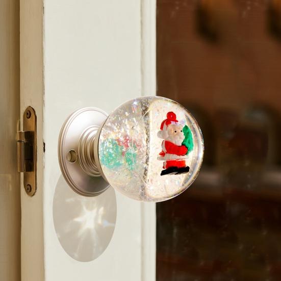 Door Knob Vintage Xmas Tress Santa Claus Transparent Faux Crystal