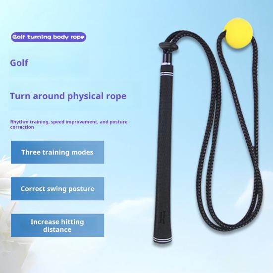 Antrenor cu Coardă pentru Swingul de Golf Ajutor pentru Antrenamentul Swingului de Golf Asistență pentru Exerciții de Încălzire Corector de Postură Echipament pentru Practica Vitezei la Golf