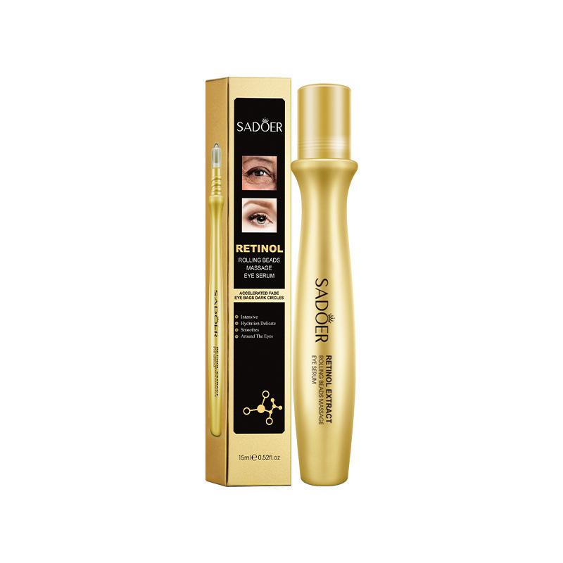 SADOER Retinol Rolling Beads Siero per gli occhi da massaggio Schiarisce le borse e gli occhi neri Cura degli occhi