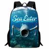 Printed Sea Eater, Sea Monster School Bag, Shark Elementary School Cartoon Backpack