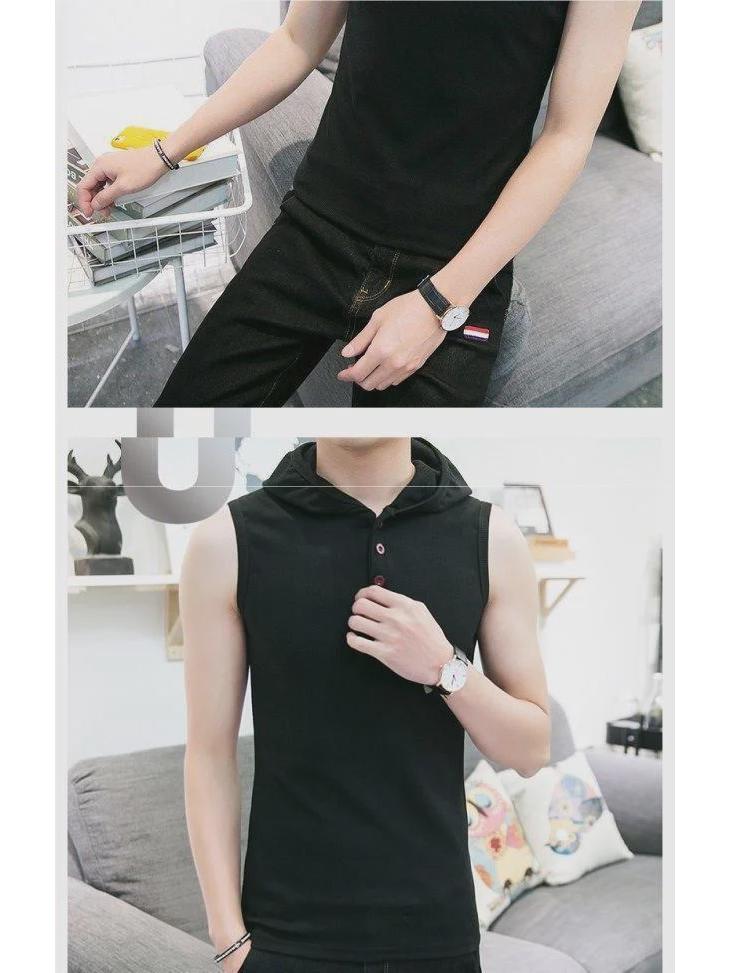 Men's Sleeveless Summer Sports Hoodie Vest