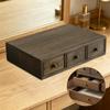 Organizzatore da scrivania con cassetto scorrevole, Supporto, Opzione di archiviazione rettangolare in legno, E Decorativo,