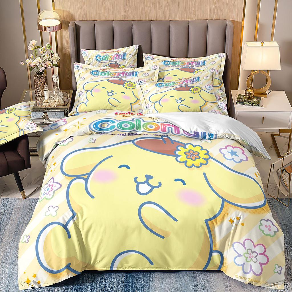3D Digital Printing Cartoon Animation Children'S Bedding Pudding Dog Three-Piece Set