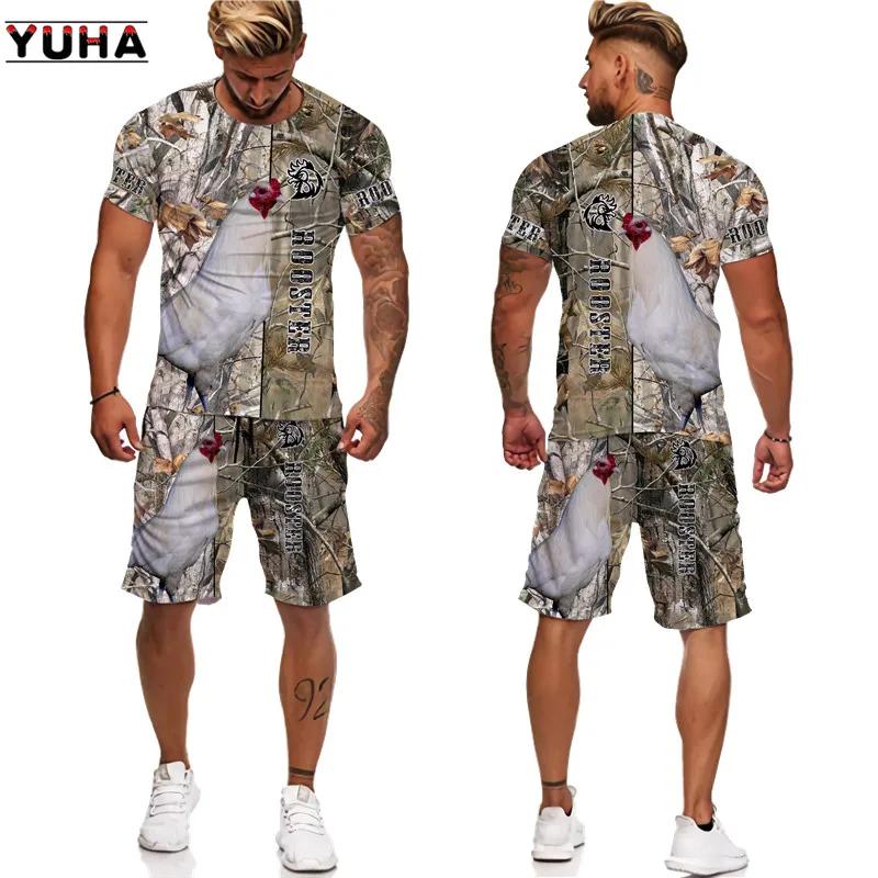 Summer Men Casual Tracksuit Retro Style O Neck Oversized Fashion 3D Printed T Shirts Men Tshirt+Shorts Clothing 2 Piece Sets