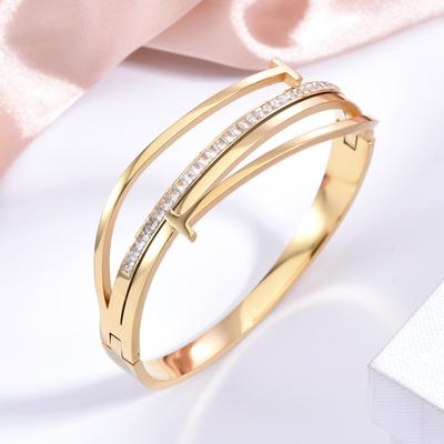 European and American Bracelets Simple Niche Design Light Luxury High-end Zircon Gold-plated Bracelet Female 2026
