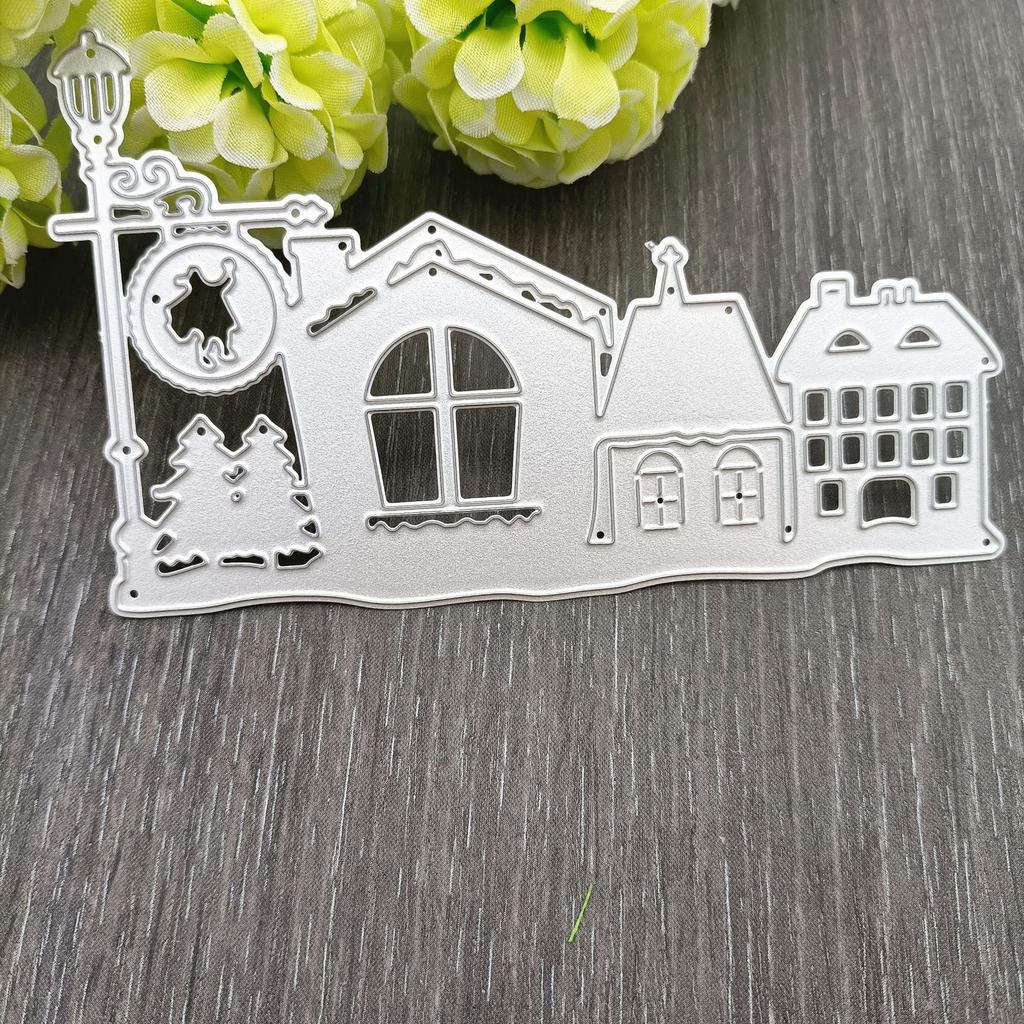 Christmas Building Tree Metal Cutting Dies Stencils Dies for DIY Scrapbooking Dies Card Paper Decor Embossing Die Cut