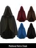 Medieval Gladiator Suede Hooded Cape for Halloween Role Play