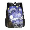 Vincent Van Gogh Paintings Starry Nigh Backpack Hot Sale Daypack Large Capacity BookBag School Bag Shoulder Bags for Men Women