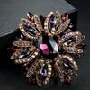 Luxury Elegant Colored Crystal Brooch Rhinestone Pearl Brooch Needle Clothing Suit Coat Accessories