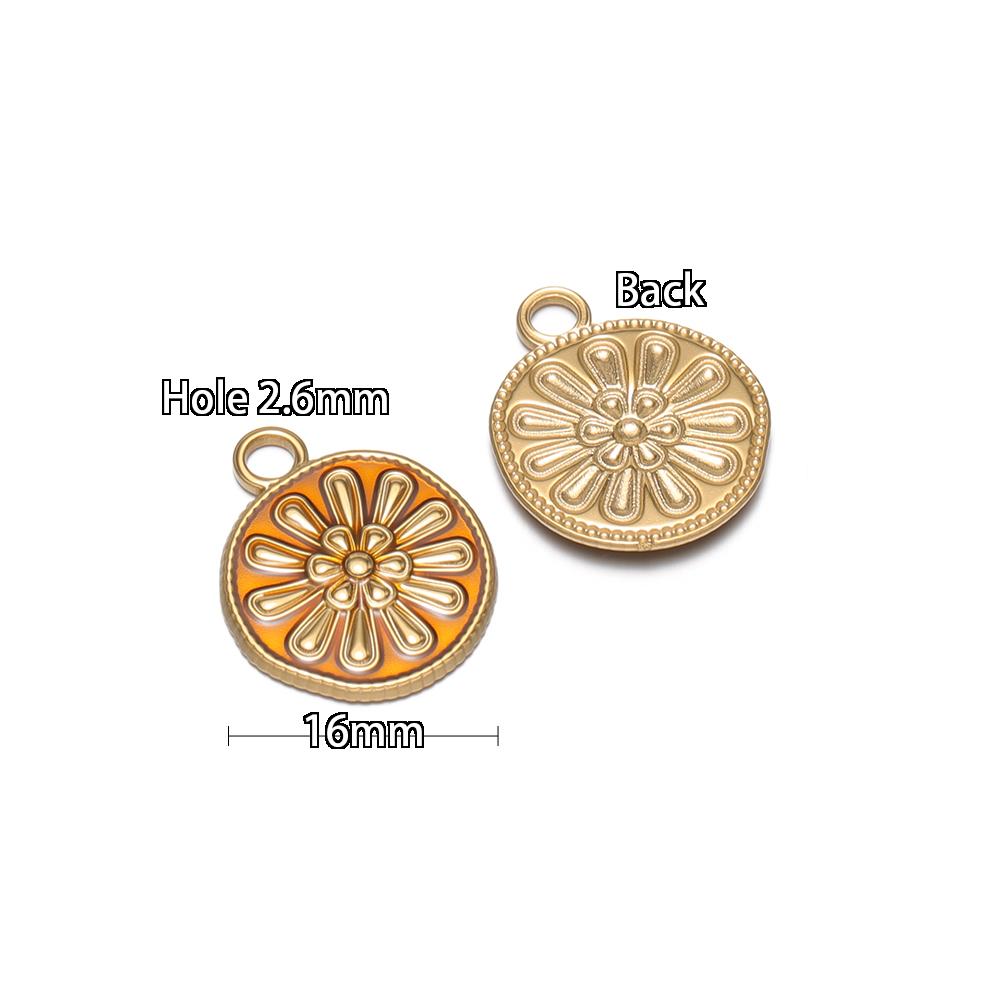

5pcs Stainless Steel Transparents Enamel Plants Flowers Charms DIY Bohemian Necklace Pendants Earrings Making Jewelry Findings